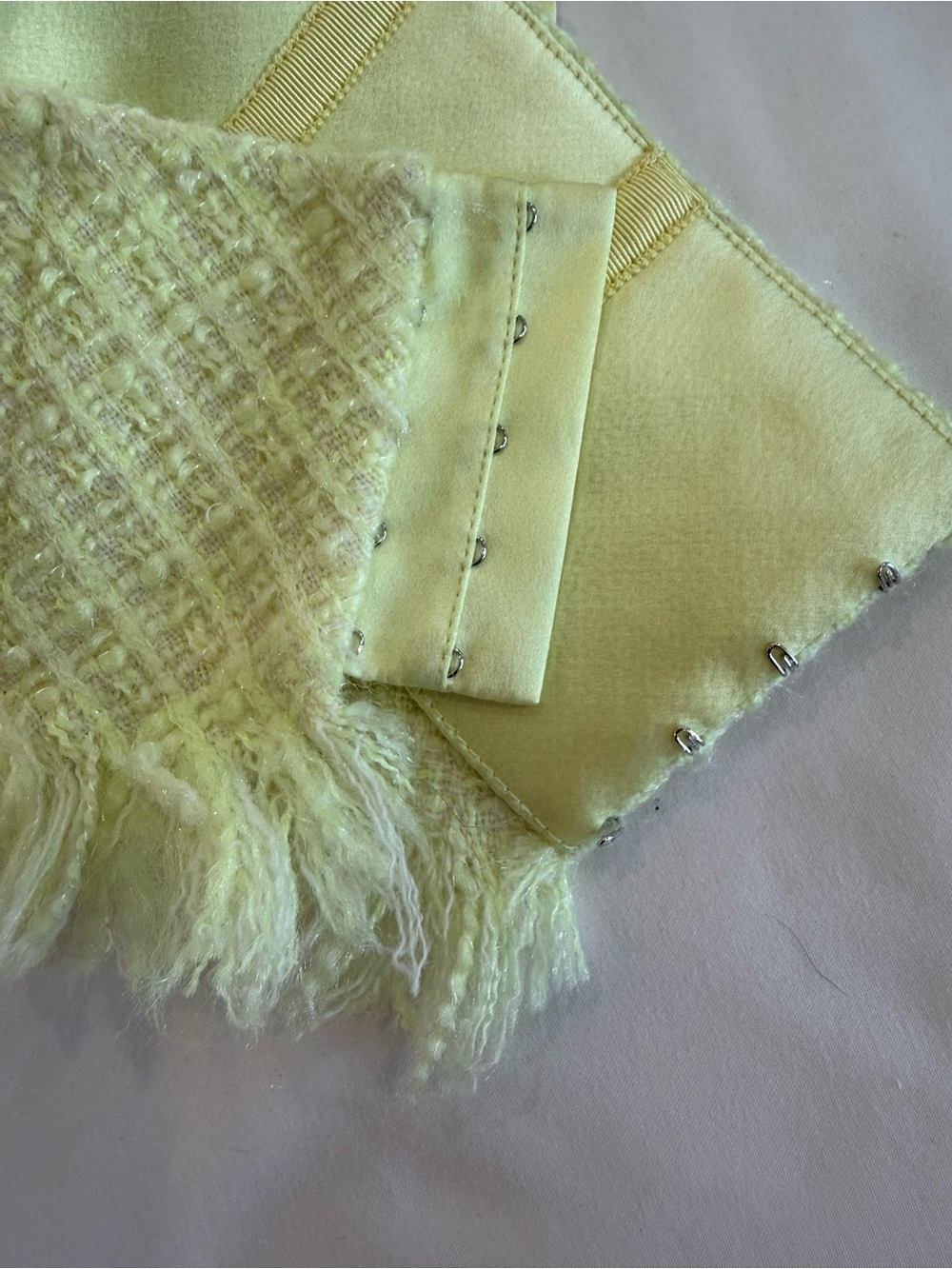 ALEXANDER WANG Tweed Chain Strap Bra Bustier Top - Highlighter - NWT - Size 2 - Picture 16 of 16